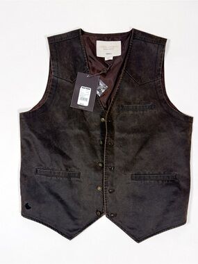 Cody James Pancho Western Vest Men’s S Brown Distressed NWT Boot Barn